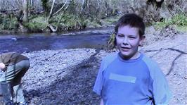 Ben Parker on Staverton Island with the camcorder set to widescreen mode for the first time